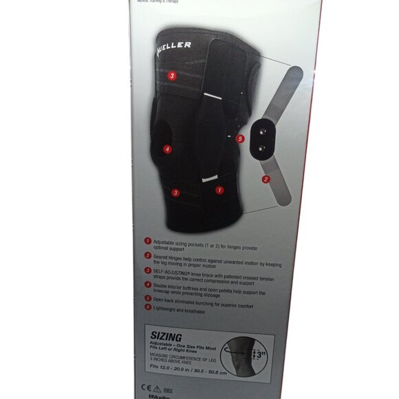 Mueller SELF ADJUSTING Hinged Knee Brace Max Support ONE SIZE Relieve Knee Pain - Picture 10 of 14